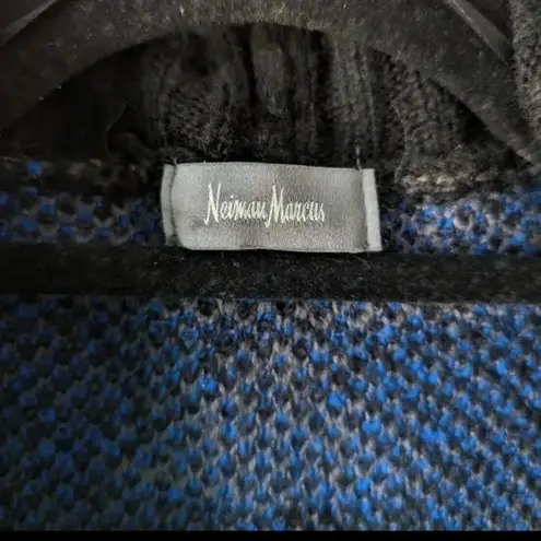 Neiman Marcus Blue Bohemian Aztec Open Front Draped Sweater Cardigan Size Small