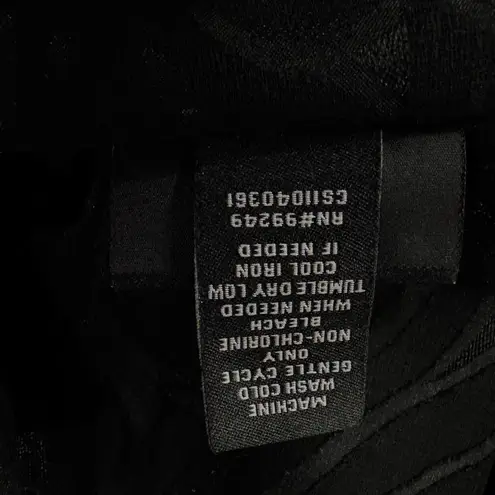 Maggie Barnes 0X-Large (16W) Top Button-Up Semi-Sheer Geometric 3/4 Sleeve Black