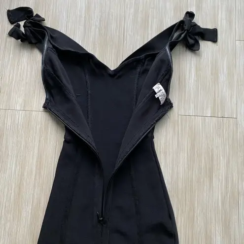 House Of CB  black off the shoulder bondage dress XS