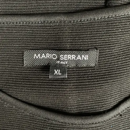 Mario Serrani Italy Womens Size XL Black Ribbed Short Sleeve Sheath Dress