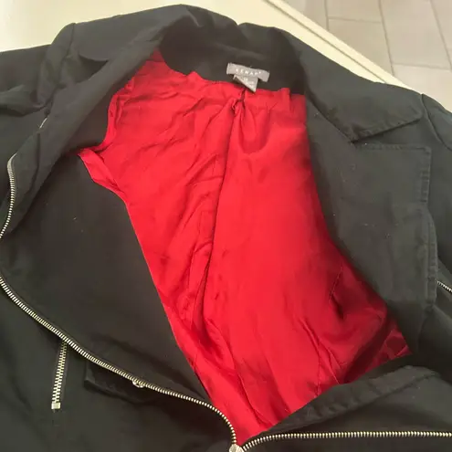 Kenar  Black Leather Jacket with Red Lining size 12
