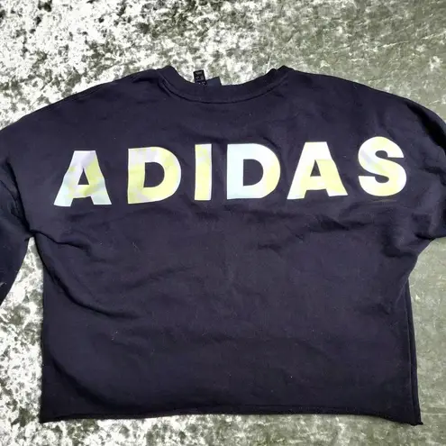 Adidas  Cropped Tie Dye Letters Sweatshirt