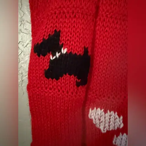 VTG Alyssa Brooke Cardigan Hand Embroidered Sweater Vest Kettle Tulips Hearts L Red Size L