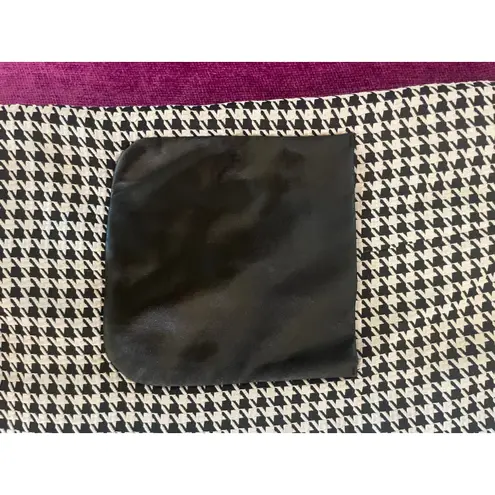 MAX MARA Mixed Print Houndstooth Top Leather Pockets Size 12 Weekend L Black