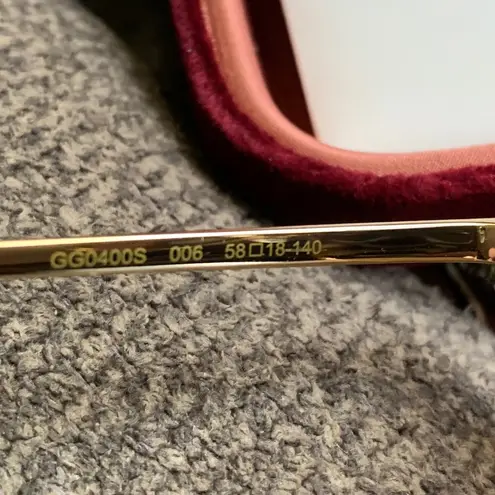 Gucci Authentic  58 butterfly Gold Blue Crystals/metal sunglasses