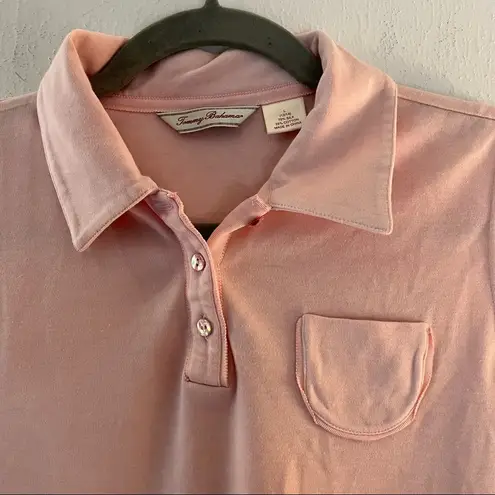 Tommy Bahama  Sleeveless Polo Pink Silk Blend Top Sz L GUC *See Description*