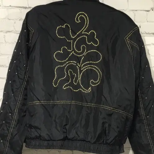 Vintage TAIL 90”s Windbreaker Black/Gold Gold Size L