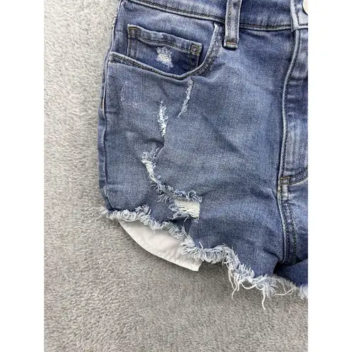 PINK - Victoria's Secret  Women's Blue Denim Shorts Shorties 6 Cotton Distressed