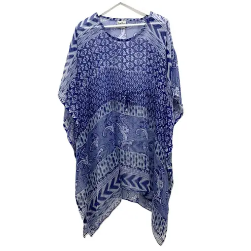 SUNFLOWER Kaftan Drawstring Sheer Cover Up Dress