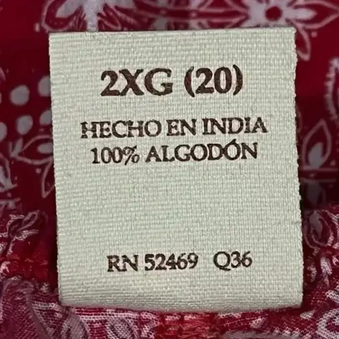 Faded Glory  Women's Off Shoulder Red‎ Paisley Dress Summer Vintage Style Size 20