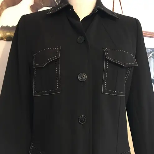 Massini stretch stitch detail jacket and skirt set