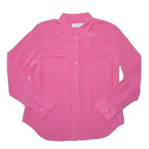 Equipment NWT Slim Signature in Azalea Pink Silk Button Down Shirt XL $250