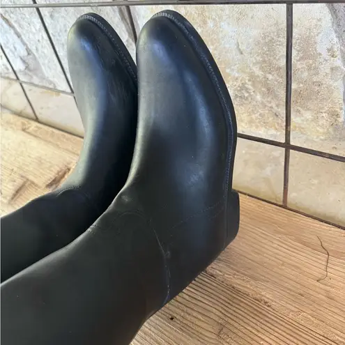 Aigle WOMEN'S Black Rubber Coupe Saumur Tall Equestrian Riding Boot Sz 40, XL