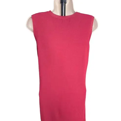 Womens Cardigan Knit Dress Set Red 2 Piece Coordinating Midi Size Medium u