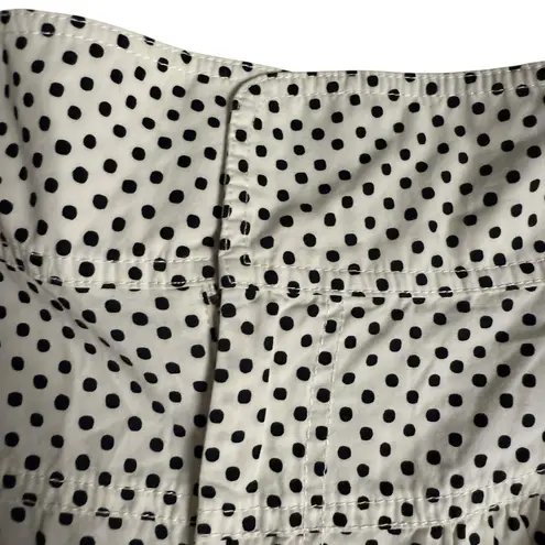 La Vie Rebecca Taylor Corinne White Black Polka Dot High Rise Tie Waist Shorts L Size L