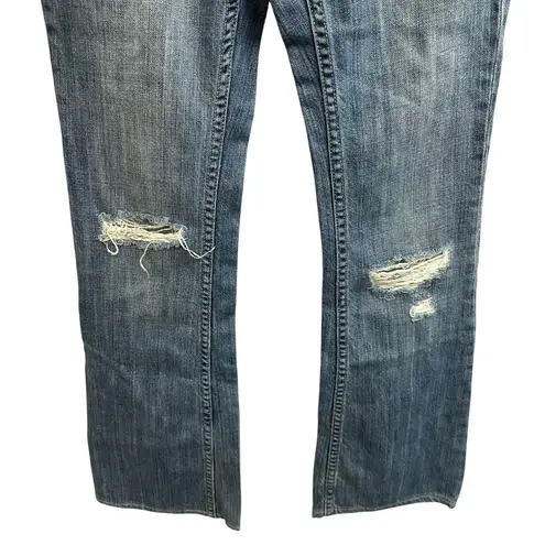 Victoria's Secret PINK Flare Bootcut Denim Jeans Y2K 2009 Distressed Size 2 Blue