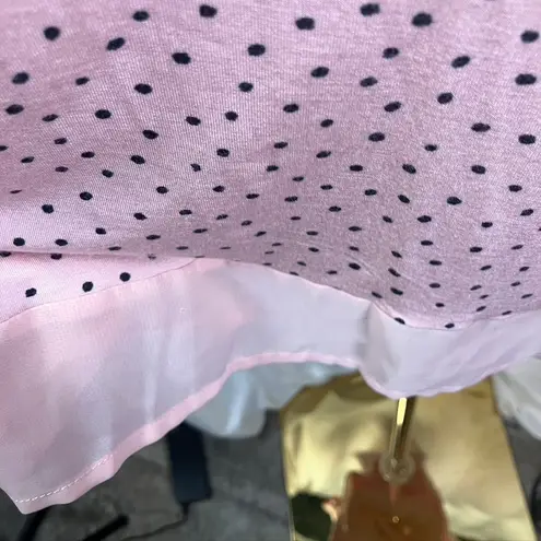 Donna Karan Sleepwear Pink Polka Dot V Neck Night Shirt Women Small Modal Luxury