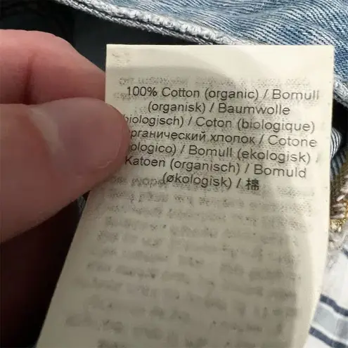 Ganni Women's Cropped Jeans Size 28 X 26 Light Blue High Rise Relaxed Fit