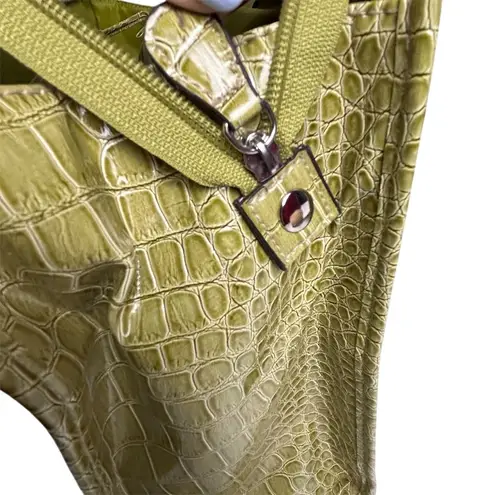 Treviso Green Faux Crocodile Embossed Laptop Bag