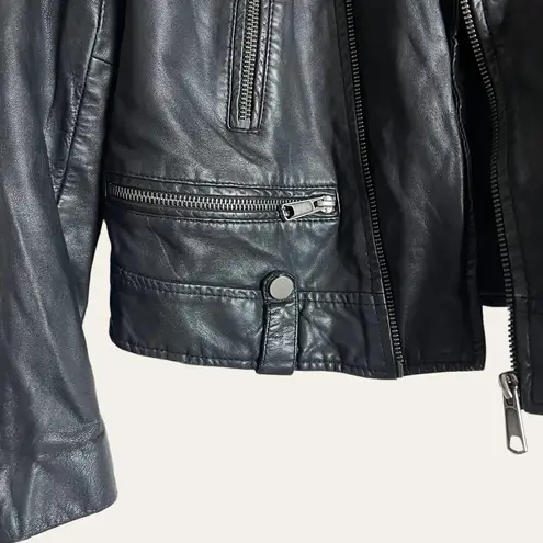 Slate + Willow  Black Leather Biker Moto Jacket Size M