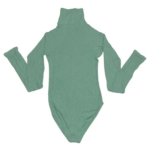 Free People All You Want Waffle Knit Bodysuit Women's XS Alpine Shade Green NWT