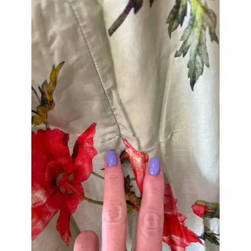 LK Bennett L.K. Bennett Kristen Pistachio Poppy Print Cotton Silk Gown Green Womens Size 2