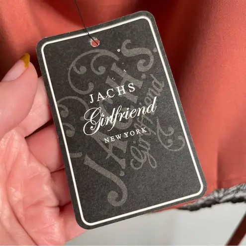 NWT Jach's Girlfriend Crop Tank Top Lace Orange Brown Strappy Tassels Small