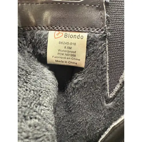 Blondo Waterproof Black Leather Suede Buckle Strap Moto Ankle Boots 8.5M