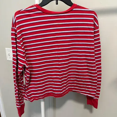 Arizona Jeans Arizona Jean Co Red White and Blue Striped Longsleeve Crewneck Shirt size large