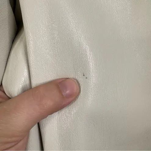 Babaton Cream Faux Leather Straight Leg Pants Size 2