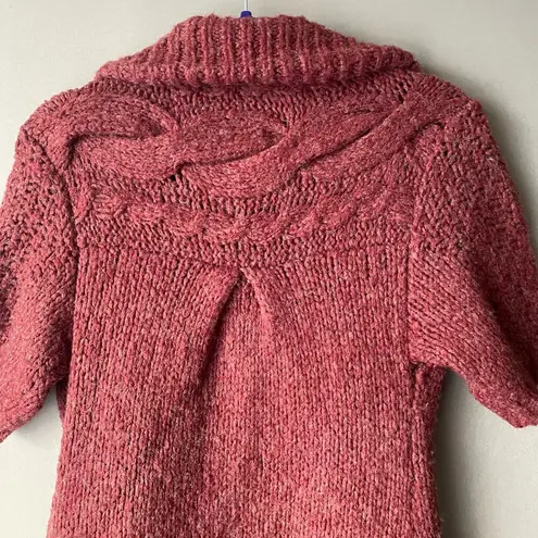 Free People  sz S Burgundy wool‎ knit winter thick cardigan