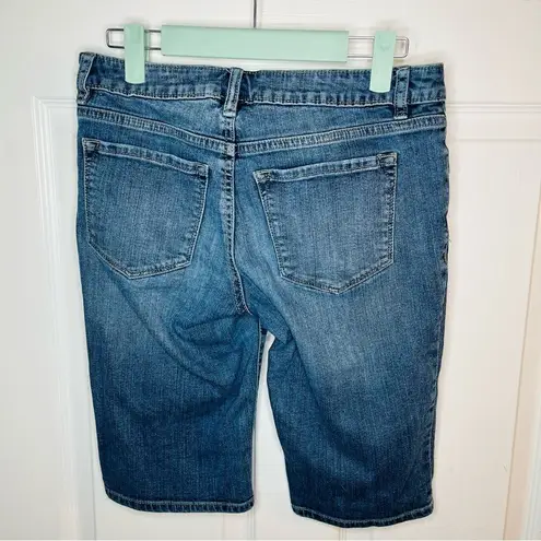 Apt. 9  Bermuda Jean Shorts Longer Length Medium Blue Denim 2