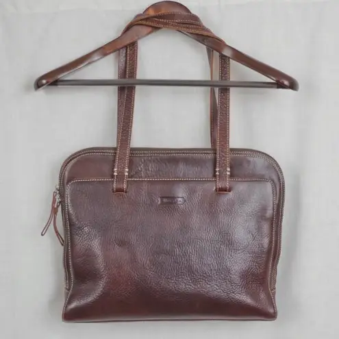 Ellington "Sorrento Working Purse" Portfolio Style Brown Leather Satchel Purse Tan