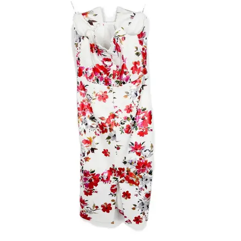 Black Halo NWT Eve Lena Sheath Midi Dress in Floral Fire Blossom Size 2 NEW