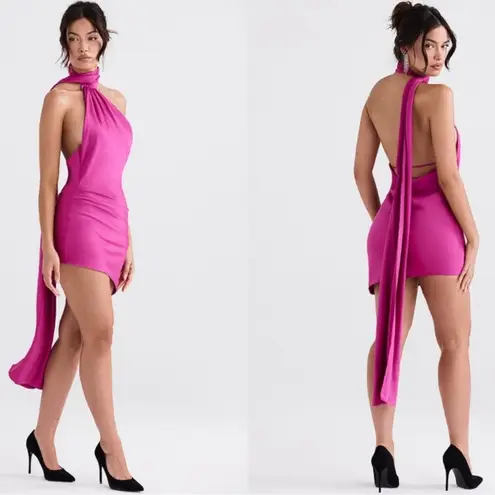 House Of CB NWOT Aida hot Pink Satin Mini Dress sz M