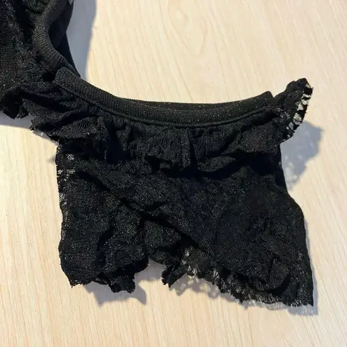 Mystic VTG Metallic Black Bodycon Dress Off Shoulder Lace Fairy Goth Whimsical Witchy S