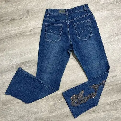 Yoni Jay Beaded High Rise Ankle Jeans Size 8 Women’s Blue Y2K