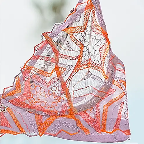 Savage X Fenty Shining Star Embroidered Lace Unlined Demi Bra