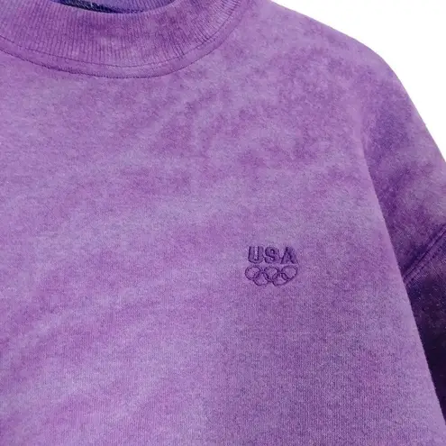 Vintage USA Olympics Purple Bleach Dye Sweatshirt Purple Size L