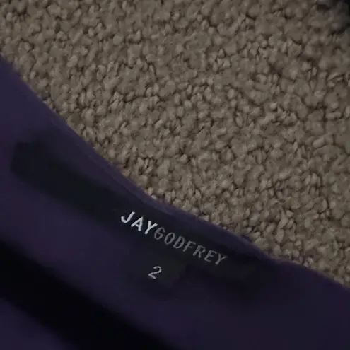 JayGodfrey Purple and Pink Ombre V Neck Open Arm Silk Blouse Size 2