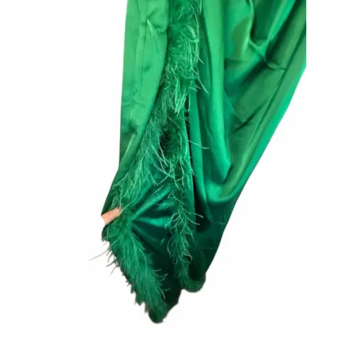 NWT Perrin Emerald Green Feather Miss Circle New York Gown