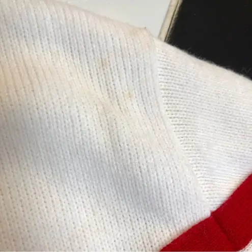 Vintage 70s 80s Cheerleader Stripe Pullover Sweater Academia Collegiate School Red Size XL