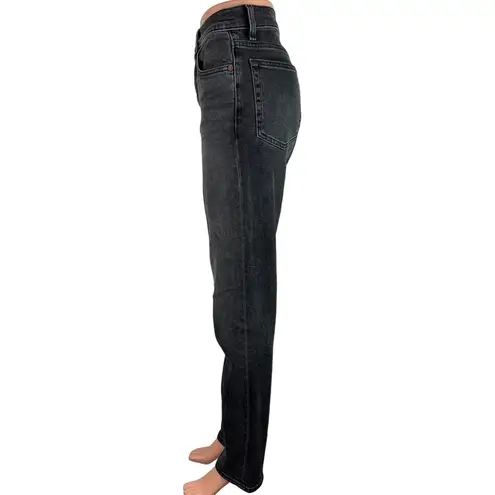 RE/DONE Black High Rise Cotton Blend Denim Stretch Straight Leg Jeans Size 28