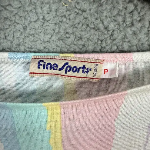 Fine Sports Top Womens Petite Pastel Stripe 80s 90s Pullover Preppy Soft Girl Size undefined