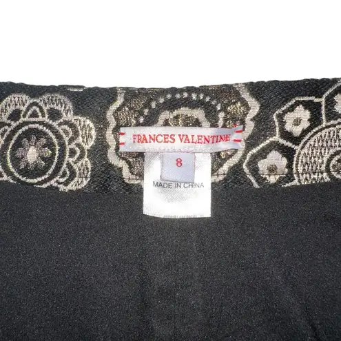 Frances Valentine Lucy Jacquard Black and Gold Ankle Pants 8