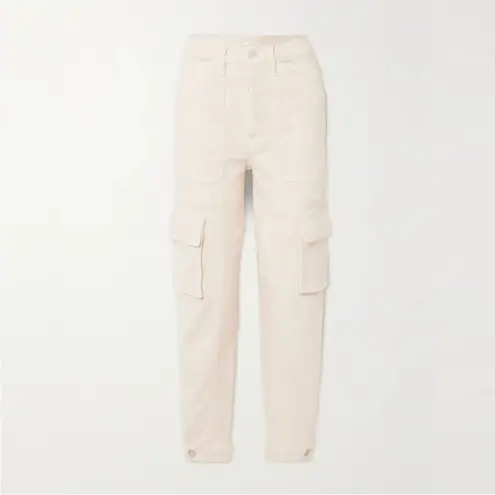 NWT MOTHER Denim The Curbside Cargo Flood Jeans in Eggnog Size 33 White