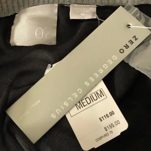 Zero Degrees Celsius Plaid Bateau Sweater 2X NWT Georgette Hem Plus Black