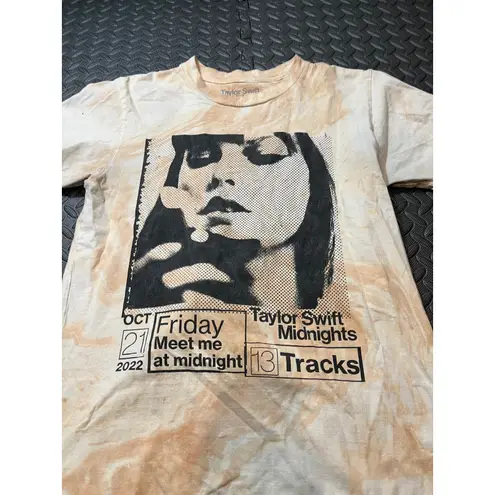 Taylor Swift Midnights Marbled Tie Dye Double Sided Graphic Tee Shirt M Peach