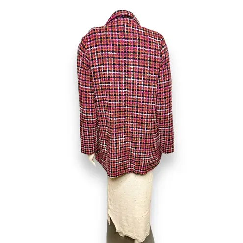 Aura | Red Dress Boutique Tweed Pink Orange Blazer Pearl Buttons Gold Accents