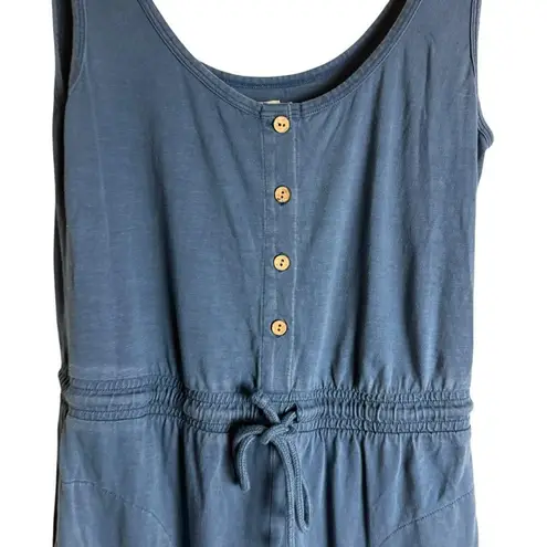 Faherty Terra Blue Drawstring Waist Sleeveless Scoop Neck Straight Jumpsuit M Size M